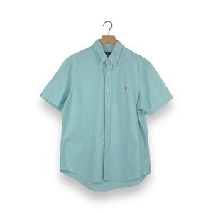 Polo by Ralph Lauren Light Blue Classic Fit Short Sleeve Button Down TINY FLAW